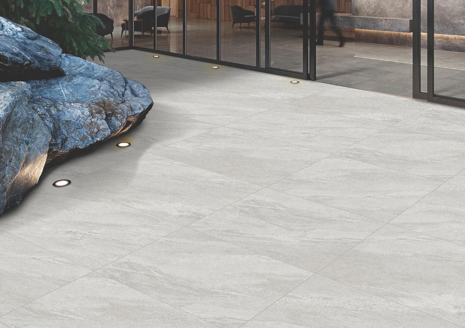 Are porcelain paving slabs slippery?